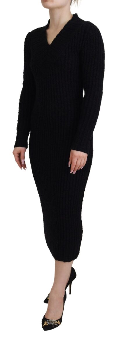 Dolce & Gabbana - Elegant Black Wool Blend Sweater Dress