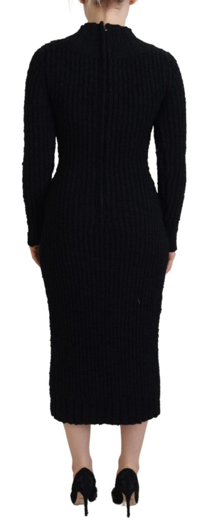 Dolce & Gabbana - Elegant Black Wool Blend Sweater Dress