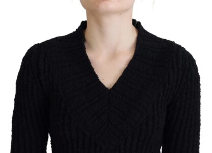 Dolce & Gabbana - Elegant Black Wool Blend Sweater Dress