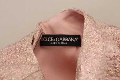 Dolce & Gabbana - Elegant Pink Jacquard Midi Sheath Dress