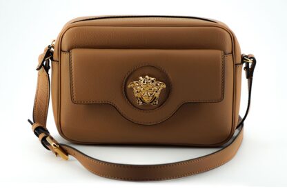 Versace - Elegant Brown Leather Camera Case Shoulder Bag