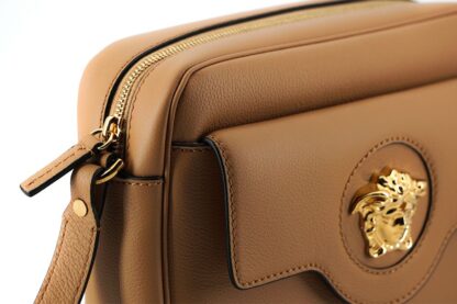 Versace - Elegant Brown Leather Camera Case Shoulder Bag