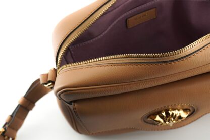 Versace - Elegant Brown Leather Camera Case Shoulder Bag