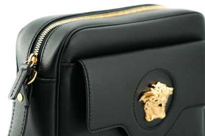 Versace - Sleek Black Calf Leather Camera Shoulder Bag