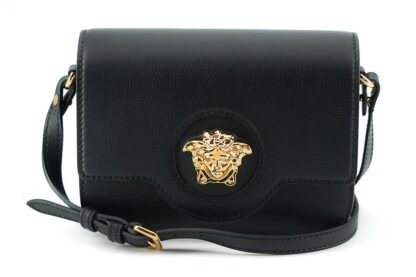 Versace - Elegant Black Calf Leather Shoulder Bag