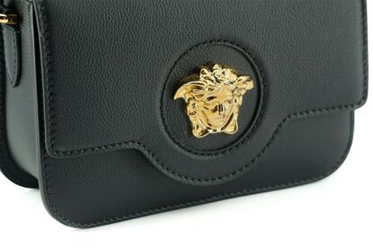 Versace - Elegant Black Calf Leather Shoulder Bag