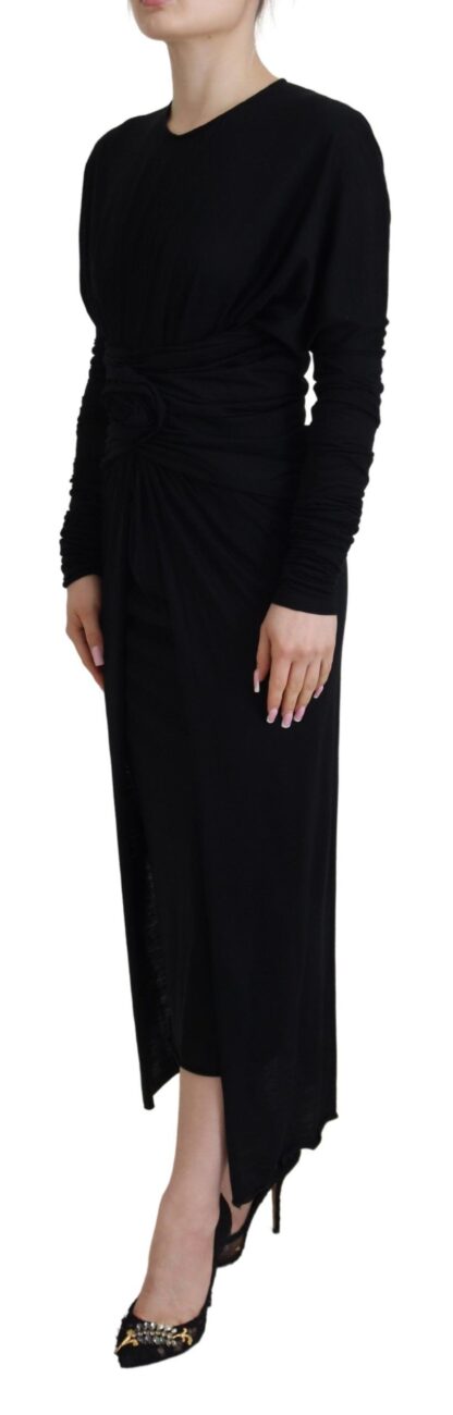 Dolce & Gabbana - Elegant Sheath Wrap Dress with Long Sleeves