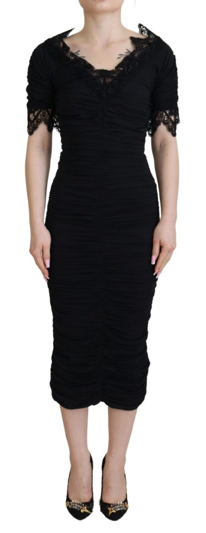 Dolce & Gabbana - Elegant Sheath Short Sleeve Midi Dress