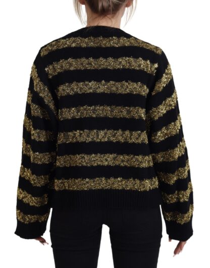 Dolce & Gabbana - Elegant Black and Gold Crystal Sweater