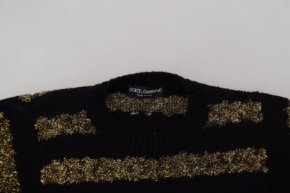 Dolce & Gabbana - Elegant Black and Gold Crystal Sweater