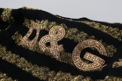 Dolce & Gabbana - Elegant Black and Gold Crystal Sweater