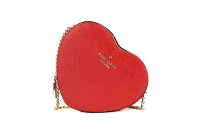 Kate Spade - Love Shack Candied Cherry Mini Leather Chain Heart Crossbody Handbag