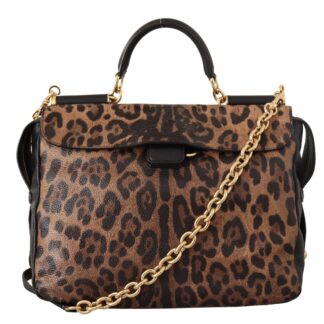 Dolce & Gabbana - Elegant Leopard Print Leather Clutch