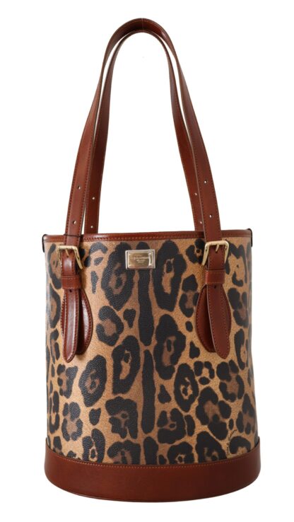 Dolce & Gabbana - Elegant Leopard Bucket Tote Bag