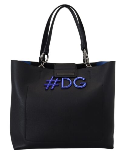 Dolce & Gabbana - Elegant Black Leather Shopping Tote