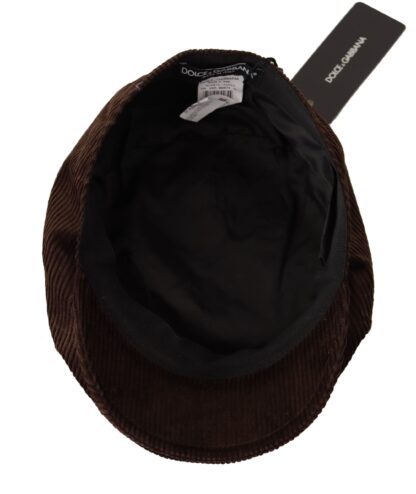 Dolce & Gabbana - Elegant Cotton Newsboy Hat in Rich Brown