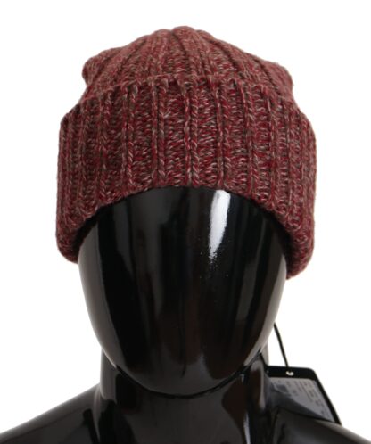 Dolce & Gabbana - Bordeaux Cashmere Blend Beanie Hat