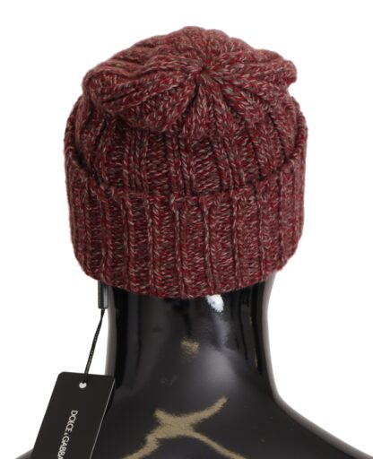 Dolce & Gabbana - Bordeaux Cashmere Blend Beanie Hat