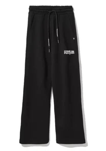 Comme Des Fuckdown - Elegant Stretch Palazzo Pants with Logo Print