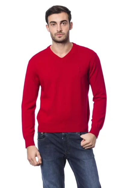 Billionaire Italian Couture - Red Merino Mens Sweater