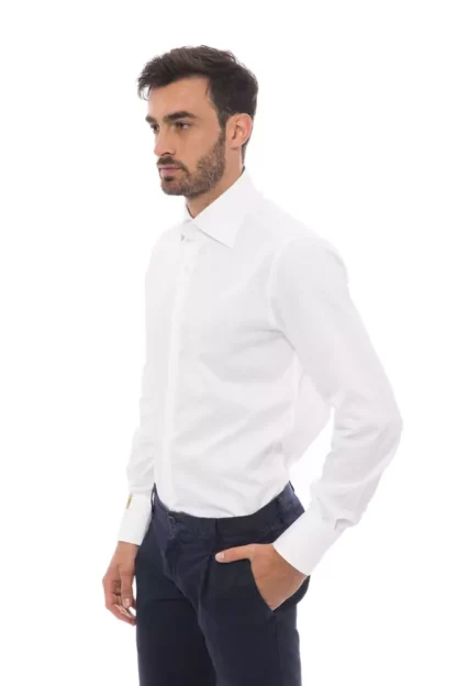 Billionaire Italian Couture - White Cotton Men Shirt