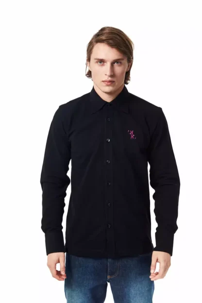 Billionaire Italian Couture - Black Cotton Men Shirt