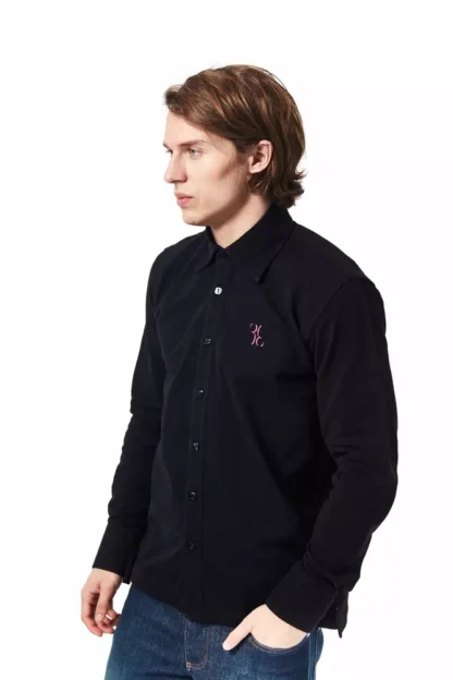 Billionaire Italian Couture - Black Cotton Men Shirt