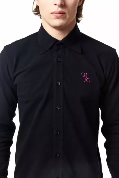 Billionaire Italian Couture - Black Cotton Men Shirt