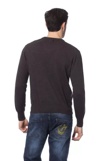 Billionaire Italian Couture - Brown Merino Men Sweater