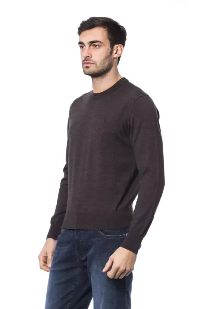 Billionaire Italian Couture - Brown Merino Wool Men Sweater