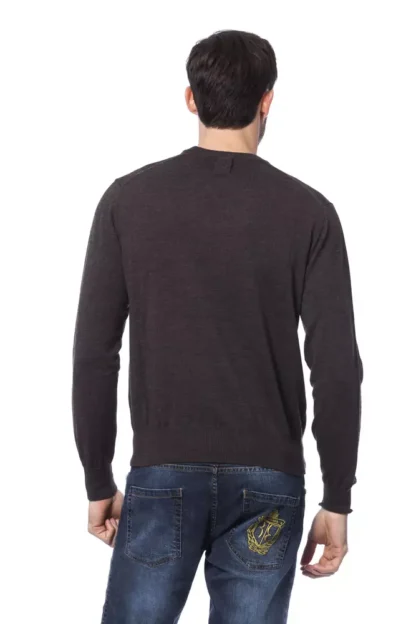 Billionaire Italian Couture - Brown Merino Wool Men Sweater