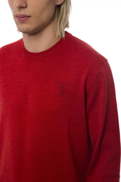 Billionaire Italian Couture - Red Merino Wool Men Sweater