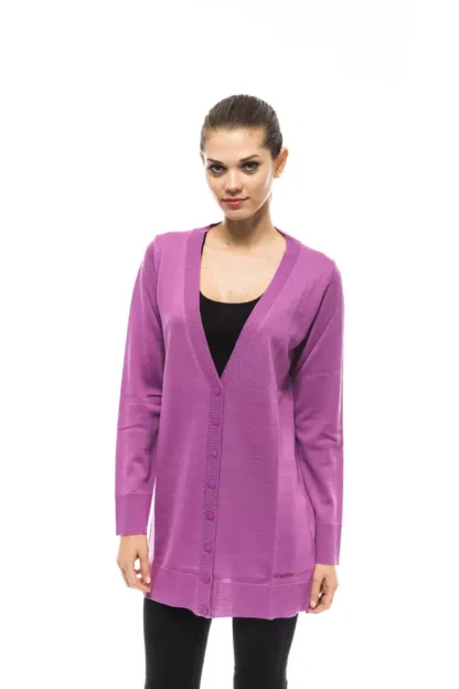 Ungaro Fever - Violet Long Cardigan with Chic Logo Detail