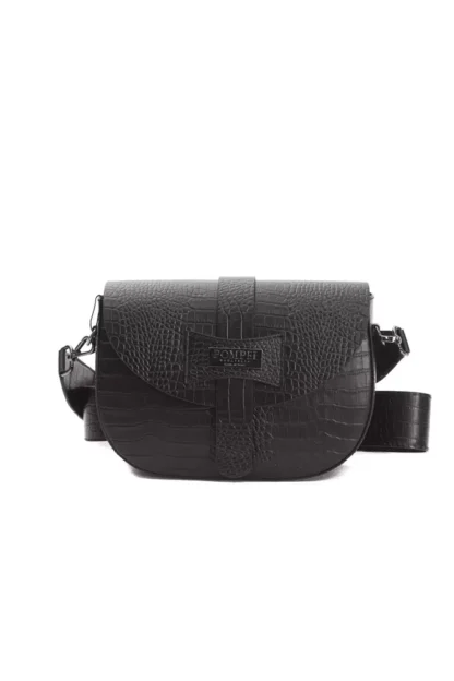 Pompei Donatella - Black Leather Women Crossbody