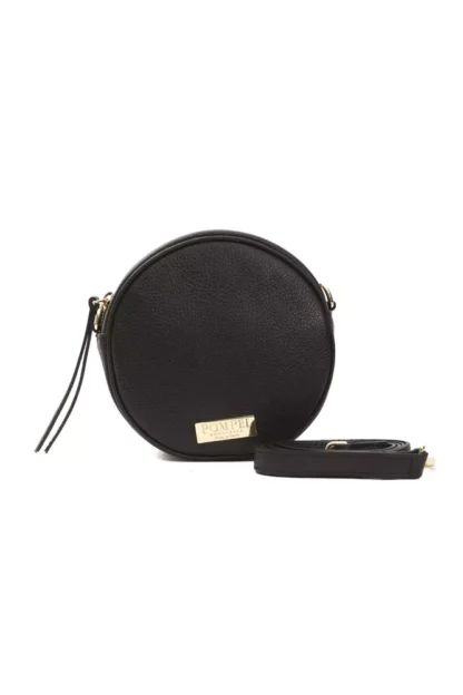 Pompei Donatella - Black Leather Women Crossbody Bag