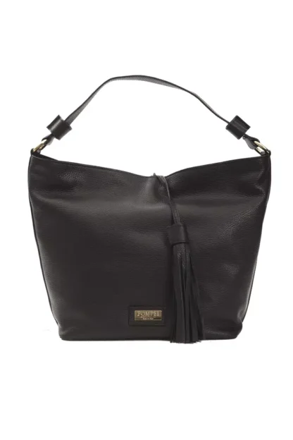 Pompei Donatella - Black Leather Women Shoulder Bag