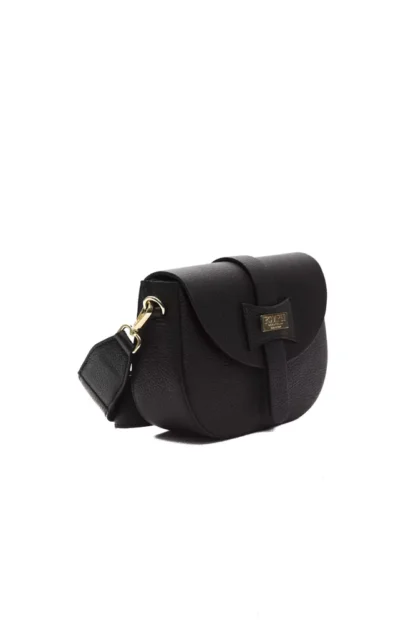 Pompei Donatella - Black Leather Women Crossbody Bag