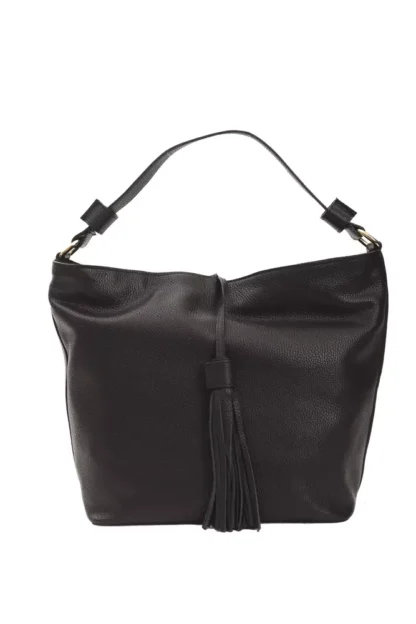 Pompei Donatella - Black Leather Women Shoulder Bag