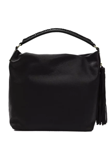 Pompei Donatella - Black Leather Women Shoulder Bag