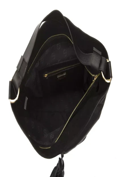 Pompei Donatella - Black Leather Women Shoulder Bag