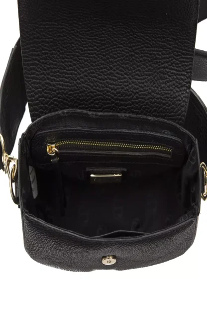 Pompei Donatella - Black Leather Women Crossbody Bag