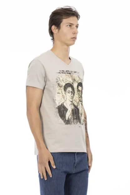 Trussardi Action - Beige Cotton Men T-Shirt