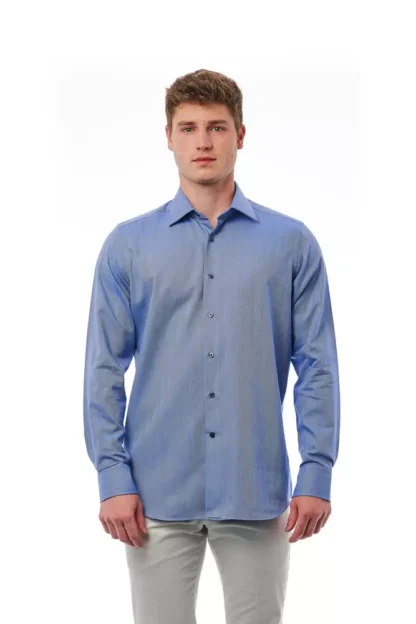 Bagutta - Light Blue Cotton Men Shirt