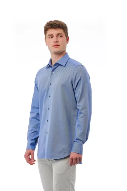 Bagutta - Light Blue Cotton Men Shirt