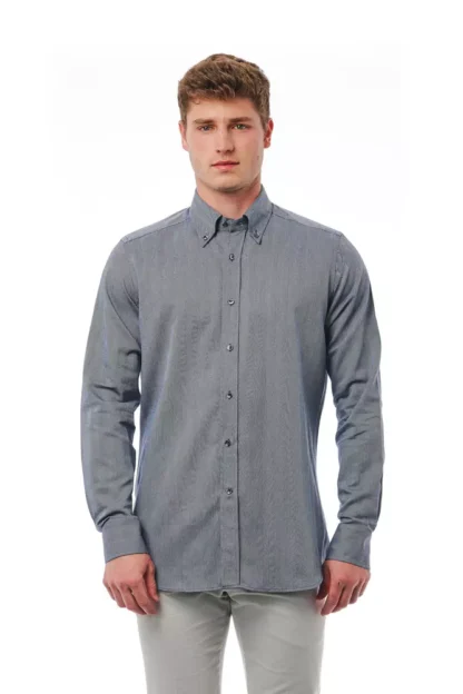 Bagutta - Blue Cotton Men Shirt