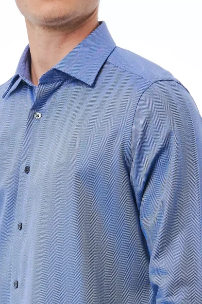 Bagutta - Light Blue Cotton Men Shirt