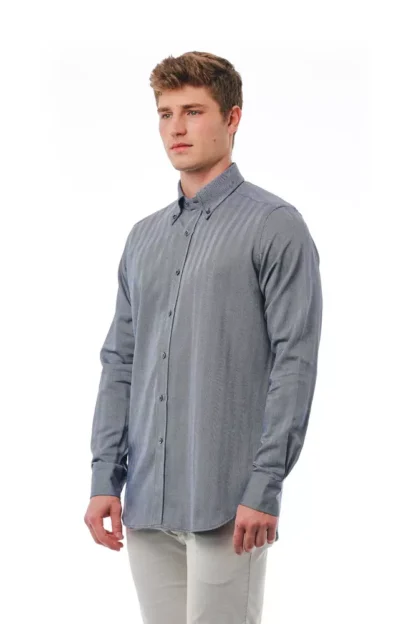 Bagutta - Blue Cotton Men Shirt