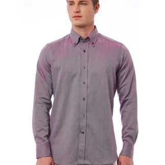 Bagutta - Burgundy Cotton Men Shirt