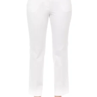 Peserico - White Cotton Women Ankle Pant