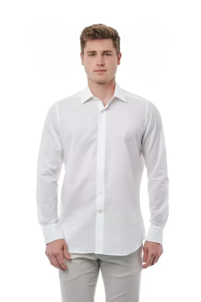 Bagutta - White Cotton Men Shirt